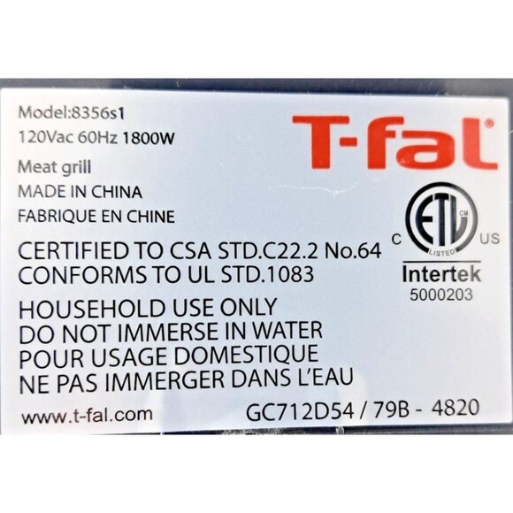 T-fal OptiGrill+ GC712D54 Smart Indoor Electric Grill Auto Sensor 1800W - Picture 6 of 12